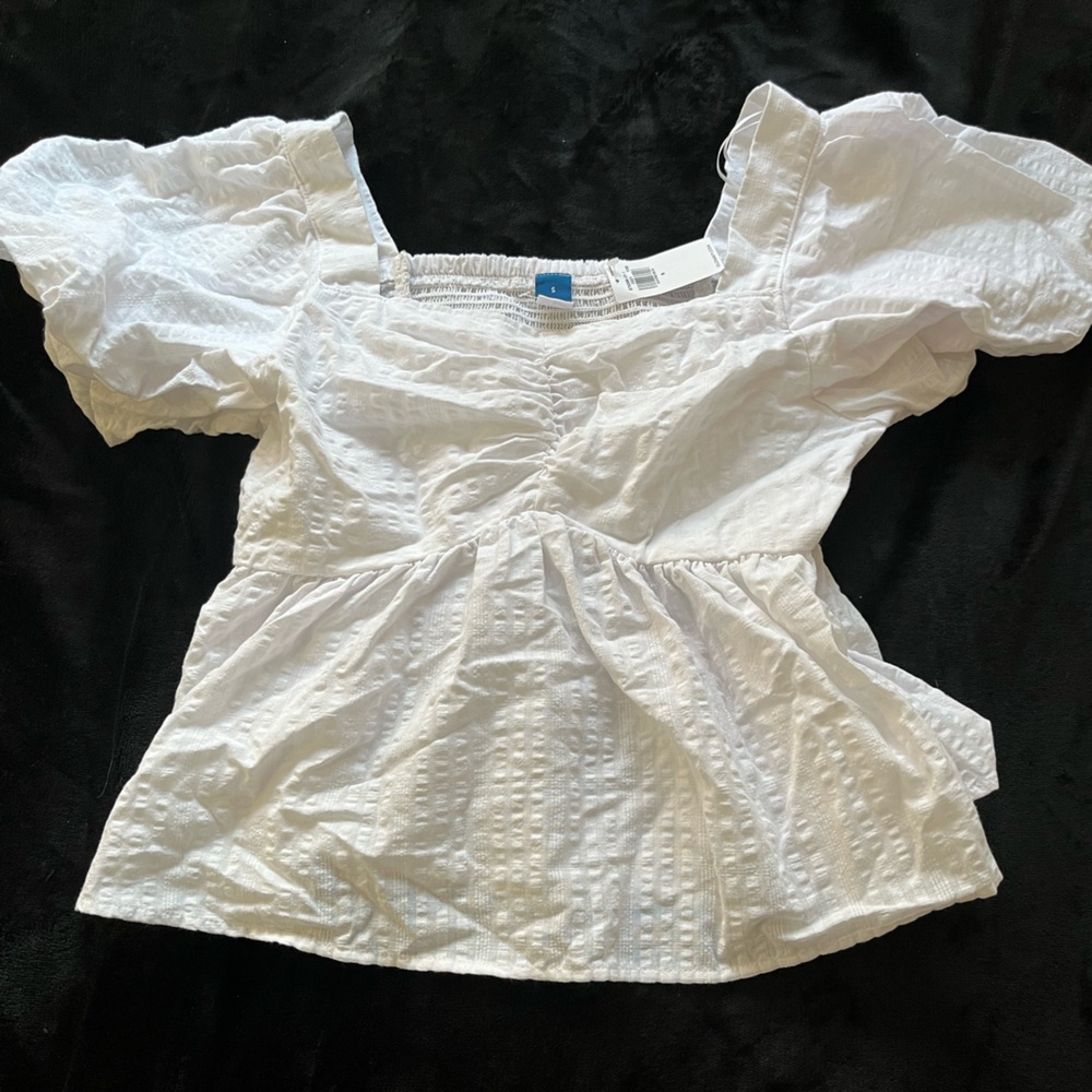 Old Navy White Textured Blouse